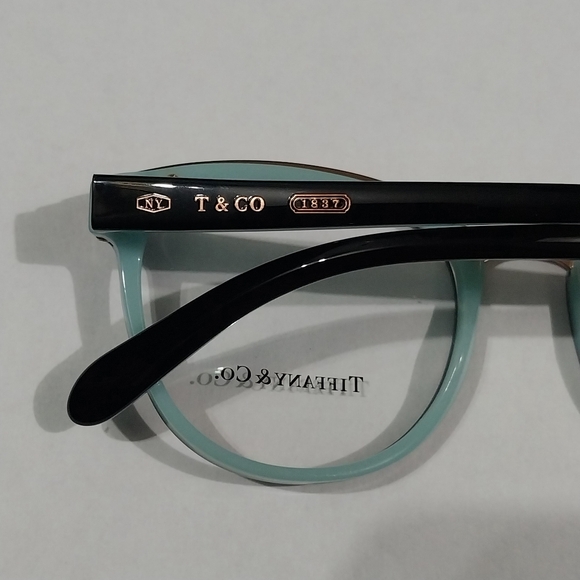 Tiffany & Co Black Round Glasses TF 2162 8055 Black On Blue Eyeglasses 51-20-145 - Picture 5 of 12
